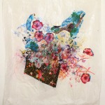 Sin título. Técnica mixta sobre satín barnizado. 150 x 150 cm. 2008