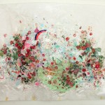 Sin título. Técnica mixta sobre satín barnizado. 100 x 150 cm. 2008